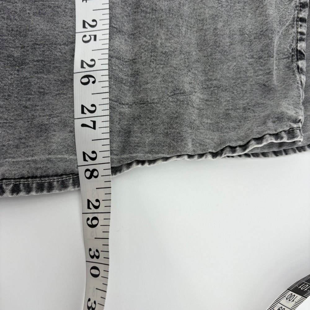 Jane + Delancey Women 3X Gray Button Down Ruffle Neck Lyocell Flutter Sleeve Top - Picture 6 of 6